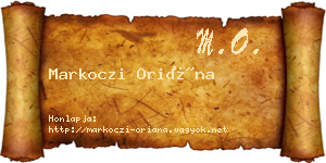 Markoczi Oriána névjegykártya